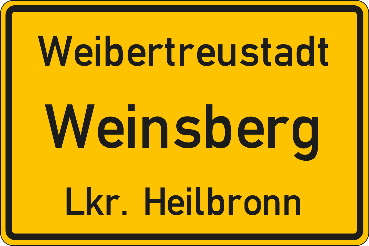 Ortseingangstafel Weibertreustadt Weinsberg