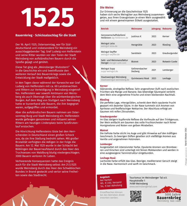 Flyer Wein 1525 - Blutostern