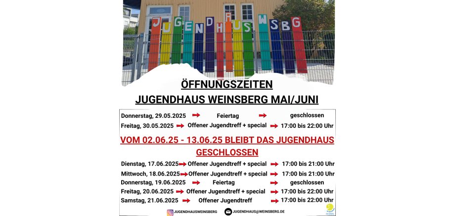 Mai/Juni Juha Öffnungszeiten  2025 (Instagram Post) - 1
