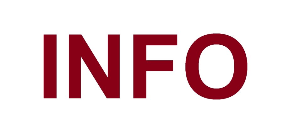 Schriftzug in rot "INFO"
