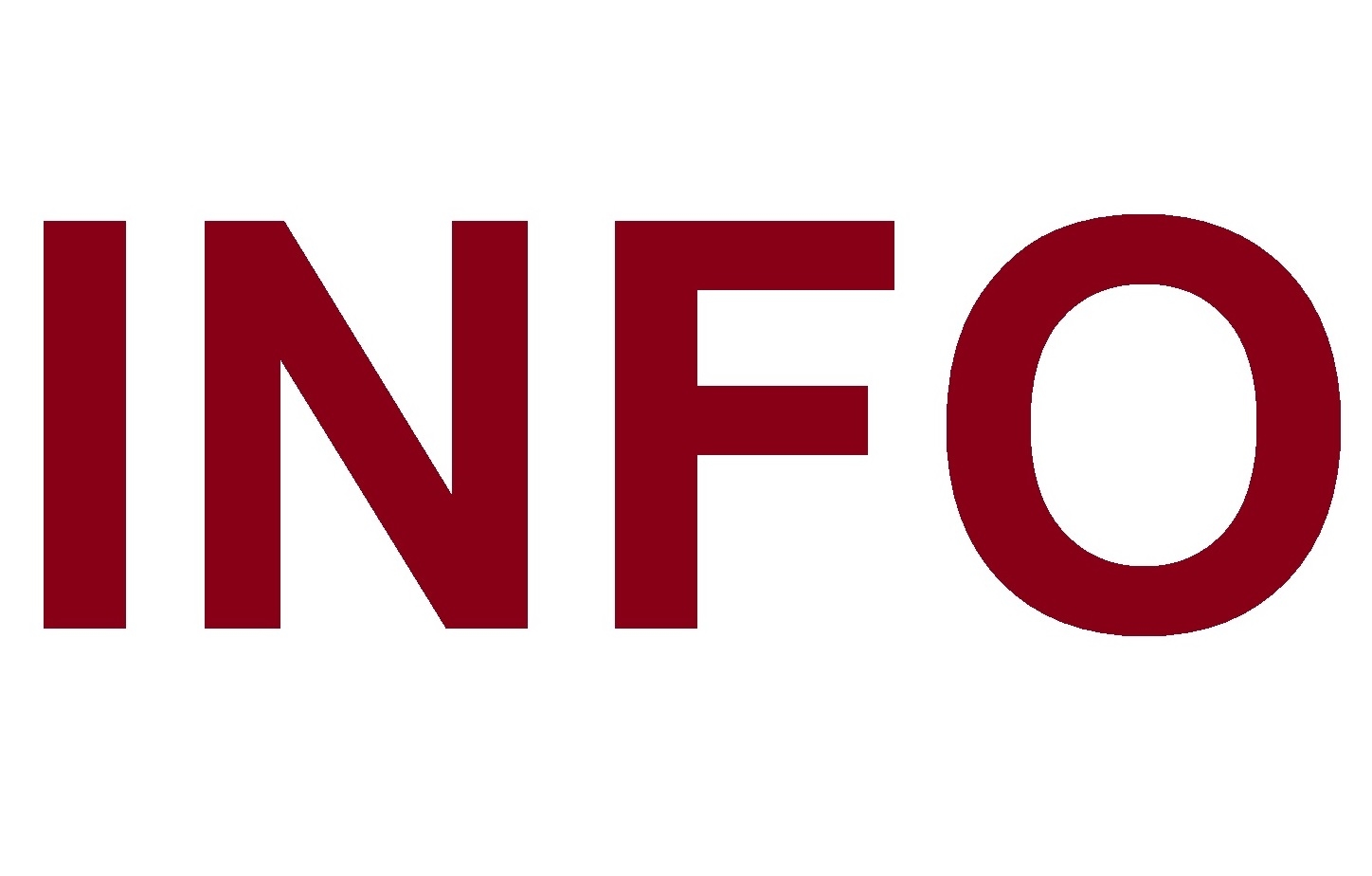 Schriftzug in rot "INFO"